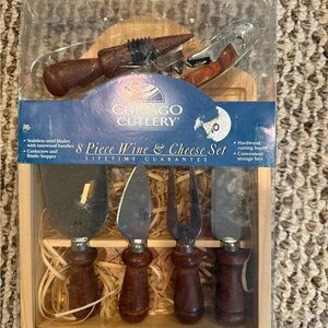 Chicago Cutlery Wine & Cheese Set with Wooden Handles